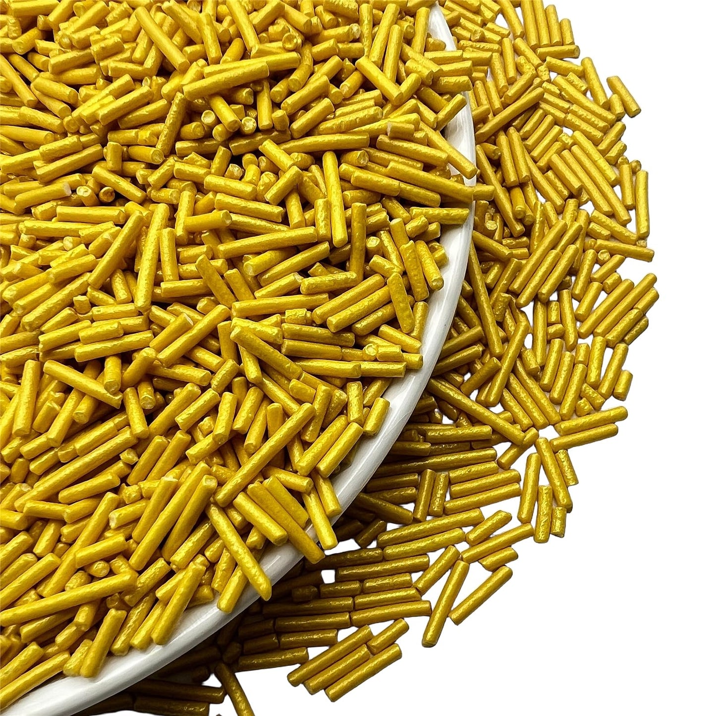 Se Si&Moos Gold Jimmies Sprinkles Gold Sprinkles For Cake Decorating Edible Crunchy Jimmies For Topping Ice Cream, Cookies, Cake