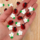 Icing Ladybugs And Daisies | 16 Edible Decorations | Mini Icing Ladybugs & White Sugar Daisies | Spring Cake Toppers | Simply Su