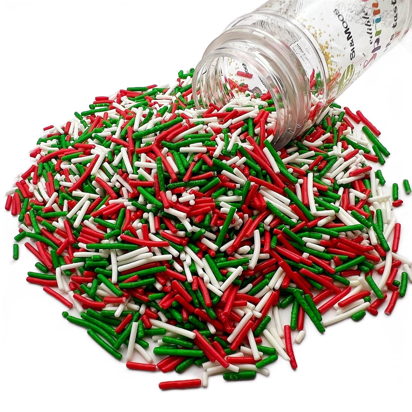 SE Si&Moos Red Green and White Jimmy Sprinkles for Cake Decorating Christmas Cookie Decorations Christmas Jimmy Sprinkles Edible