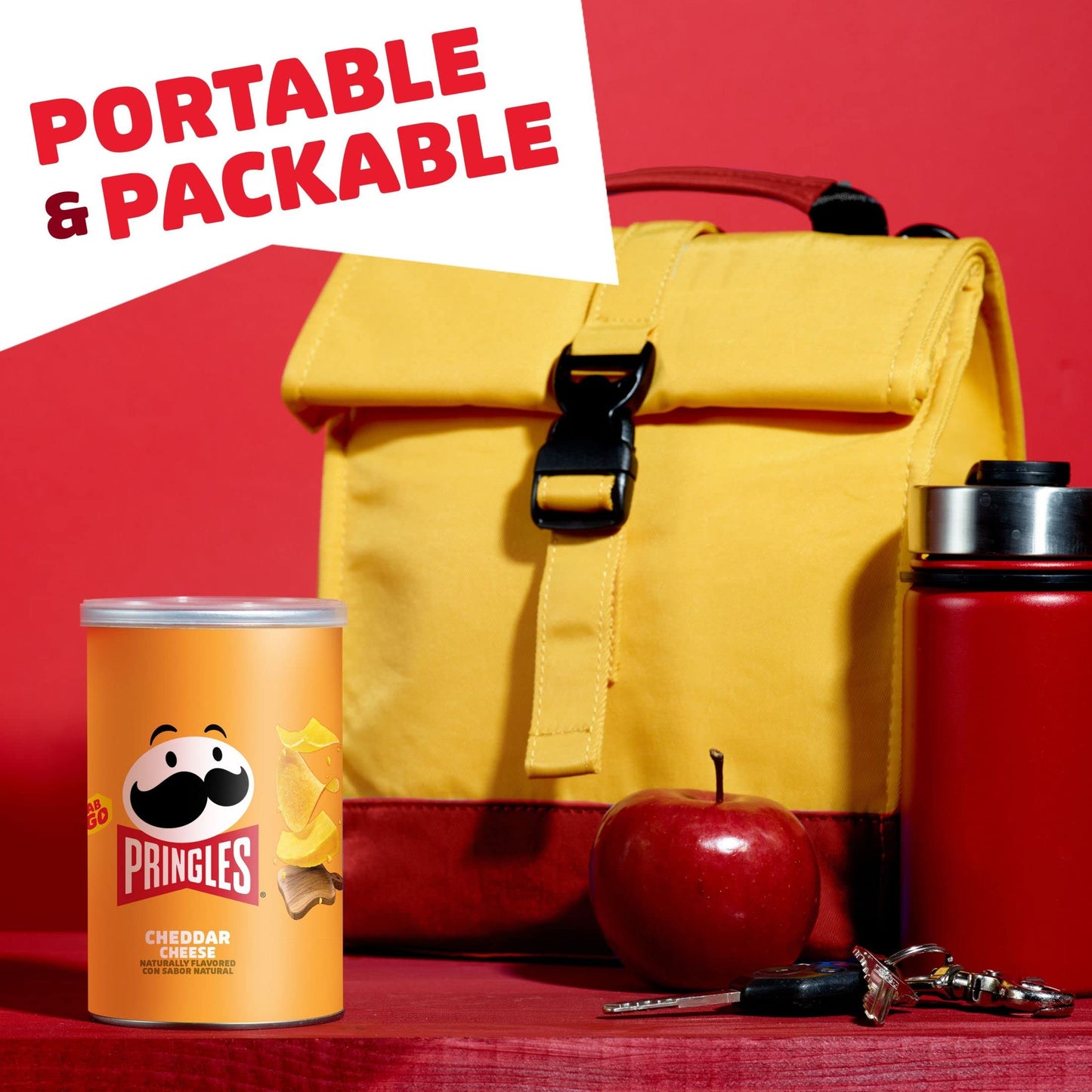 Pringles Potato Crisps Chips, Lunch Snacks, Office And Kids Snacks, Grab N' Go, Cheddar Cheese (12 Cans)