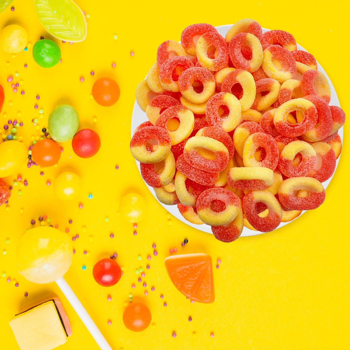 Peach Rings Gummy | 1-Pound Bag | Sour And Sweet Chewy Candy
