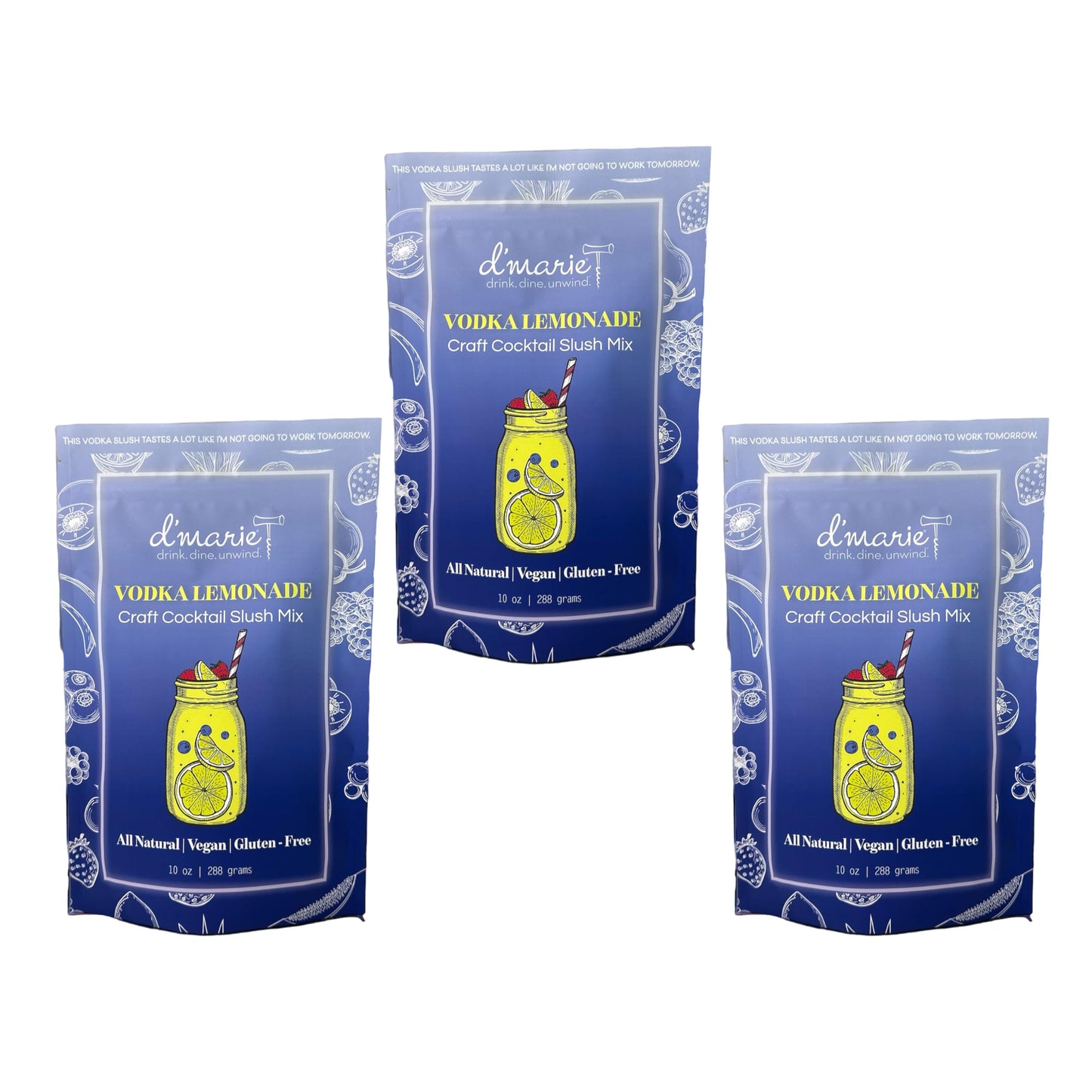 DMARIE Frozen Cocktail Drink Mix - All Natural Low Sugar Mixer, 10 Ounce (Pack of 3)