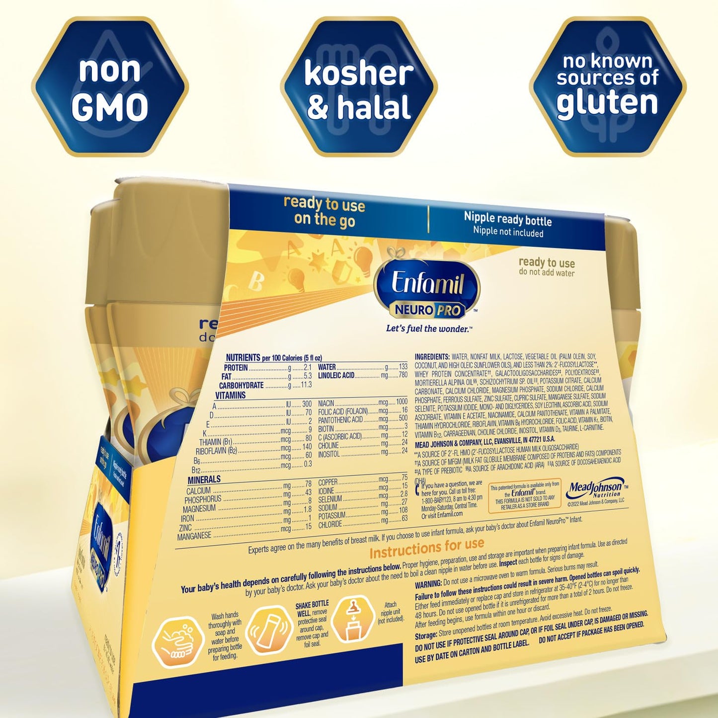 Enfamil Neuropro Ready To Feed Baby Formula, Ready To Use, Brain And Immune Support With Dha, Iron And Prebiotics, Non-Gmo, 8 Fl