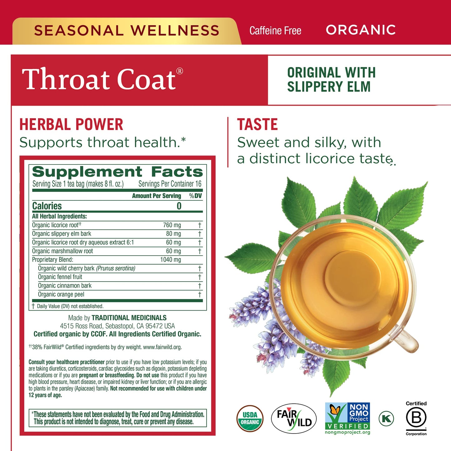 Traditional Medicinals Organic Seasonal Care Variety Pack Teas (Pack Of 6), Throat Coat + Echincea Plus + Breathe Easy , 96 Tea