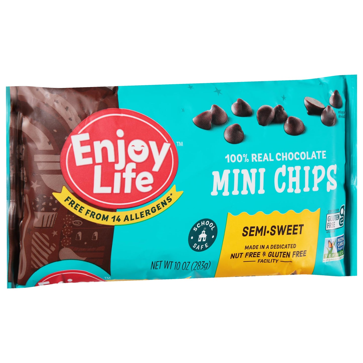 Enjoy Life Semi-Sweet Mini Chocolate Chips, Gluten Free, Vegan, 10 oz (Pack of 12), Non-GMO, Dairy/Soy/Nut Free, Model 853522000306