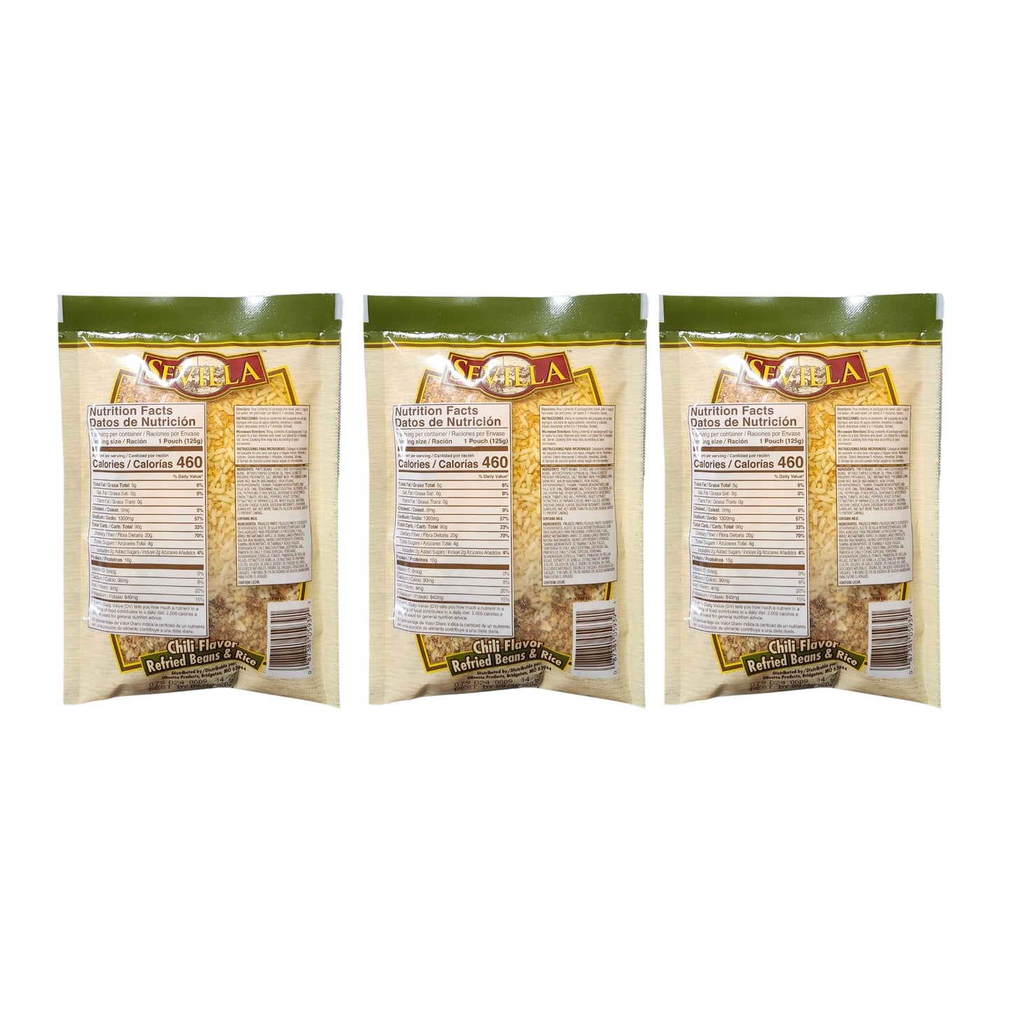 Generic Refried Beans & Rice, Chili Flavor, 4.4 oz (Pack of 3) - Delicious, Convenient Meal Option
