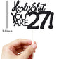 27 Birthday Cake Toppers-Black Glitter, Funny 27Th Cake Topper For Men,27 Cake Topper For Women, 27Th Birthday Decorations,27Th