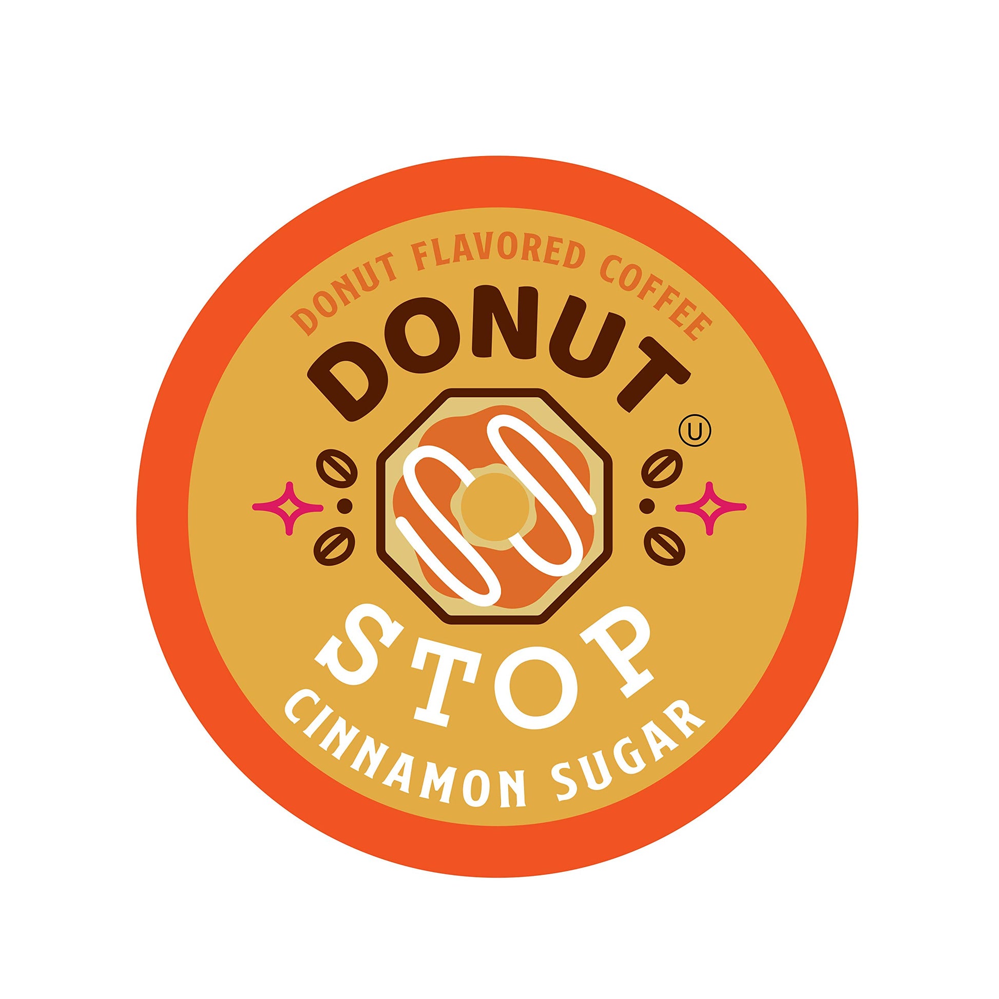 Donut Stop Coffee Pods, Compatible with 2.0 K-Cup Brewers, Cinnamon Sugar Flavor, 40 Count