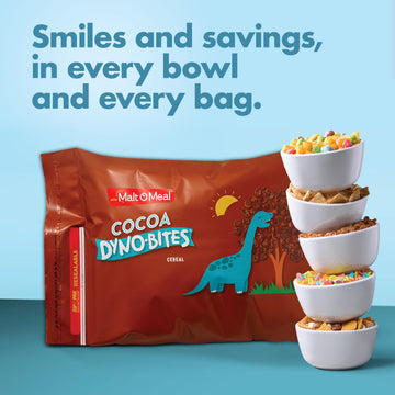 Malt-O-Meal Cocoa Dyno Bites® Gluten Free Kids Breakfast Cereal, Family Size Bulk Bagged Cereal, 25 Ounce - 1 Count