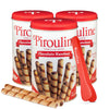 Pirouline Rolled Wafers - Chocolate Hazelnut - Rolled Wafer Sticks Bundled With Serving Tongs  Crme Filled Wafers For Coffee  Tea  Ice Cream  Snacks  Parties  Gifts  And More - 14Oz Tin 3Pk