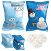 4Es Novelty 50 Packets Mini Marshmallows - 2 Design Individually Wrapped Christmas Snowman Mini Marshmallows Bulk Pack
