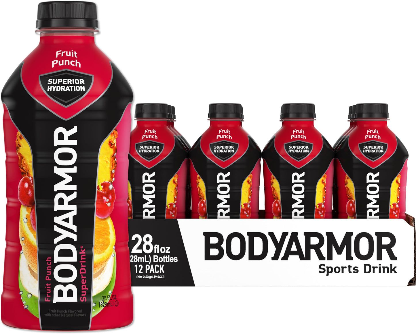 BODYARMOR Sports Drink Sports Beverage, Fruit Punch, Coconut Water Hydration, Natural Flavors With Vitamins, Potassium-Packed El