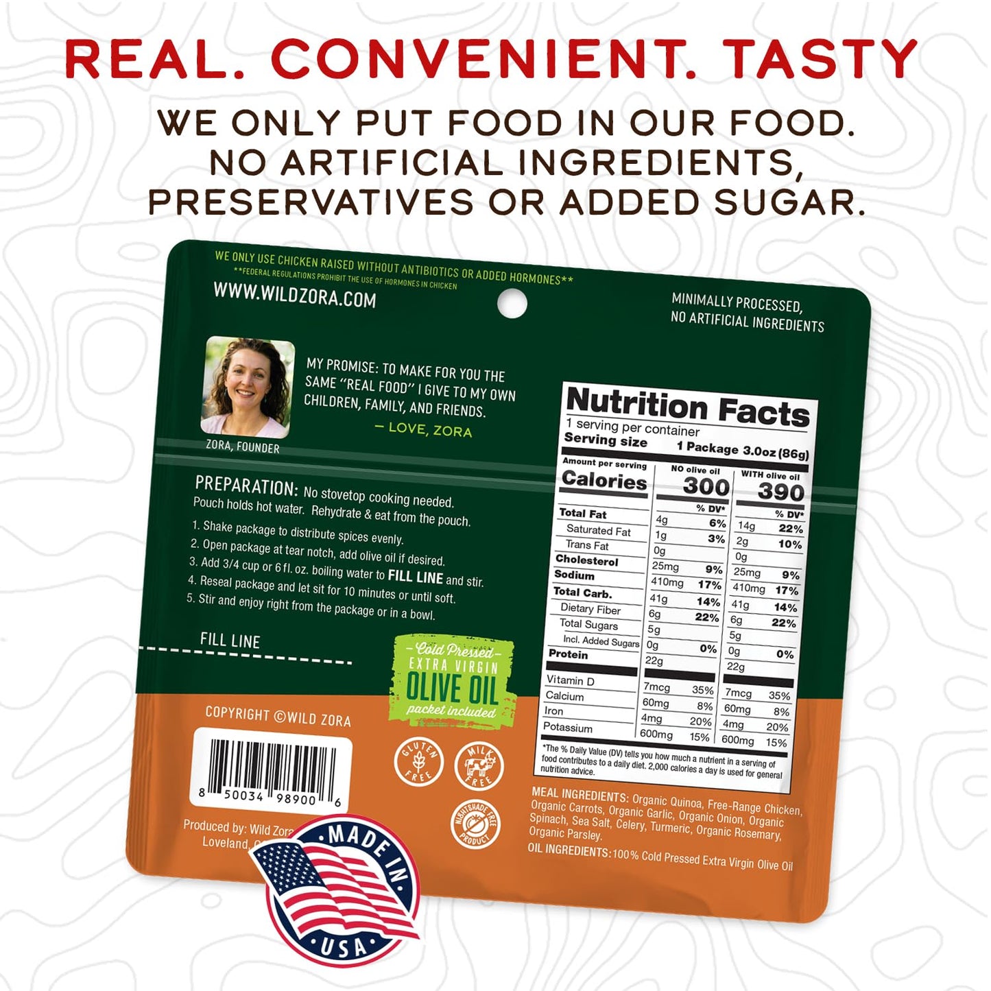 Wild Zora Instant Organic Quinoa Meals - Quick & Tasty Prepared Quinoa Bowls, Pantry Staples Gluten-Free Meal With Lentils Plus