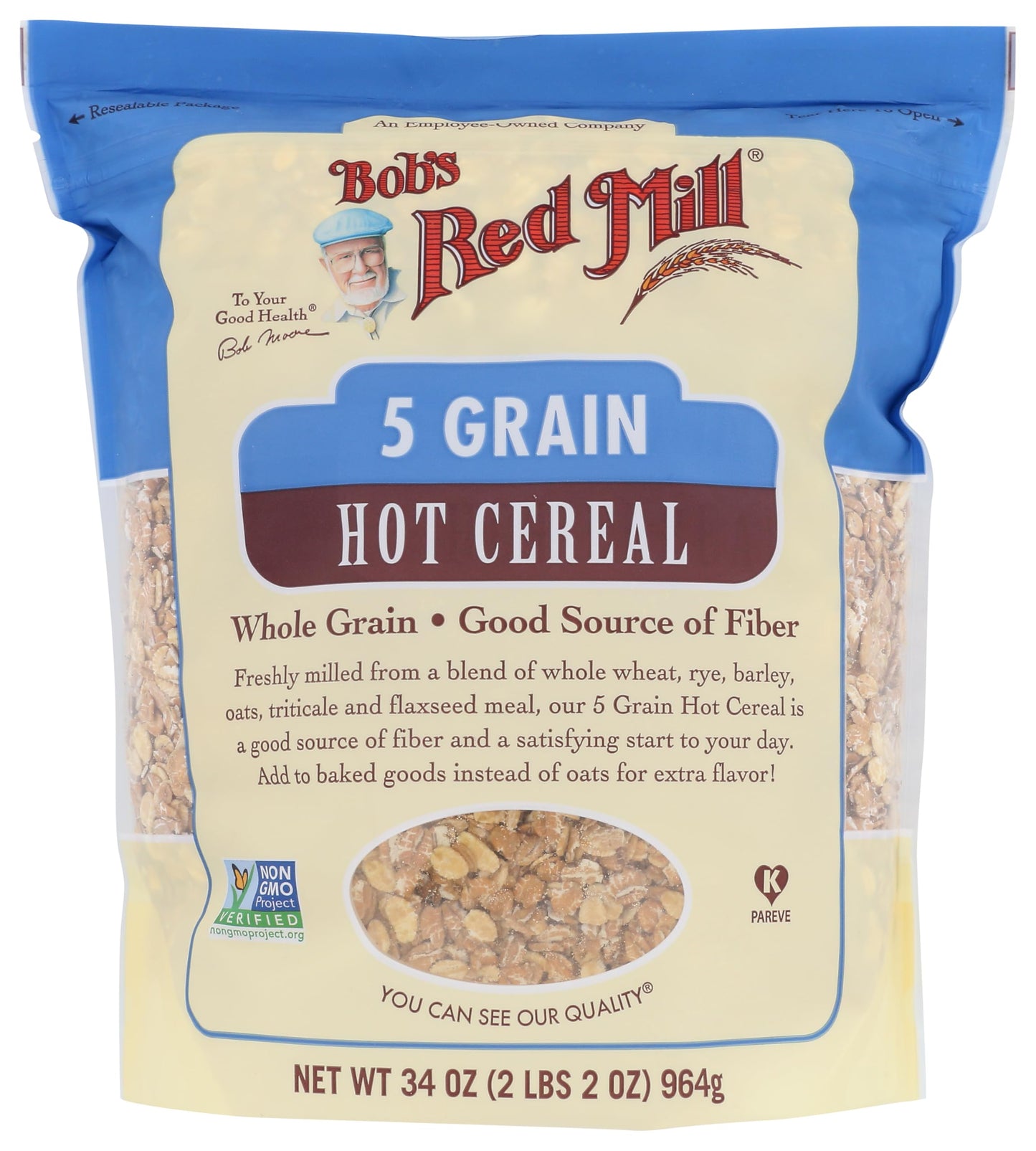 Bob's Red Mill 5 Grain Rolled Hot Cereal, 34 Oz