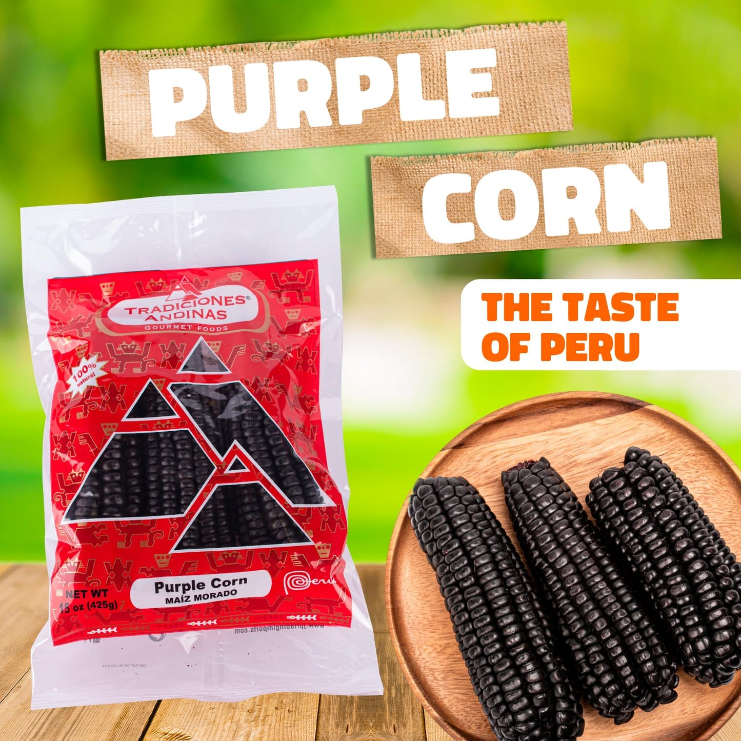 Tradiciones Andinas Purple Corn 15 Oz - Maiz Morado Peruano, Dried Peruvian Corn, Purple Corn On The Cob, Kernels Of Peru, Peruv