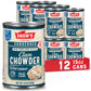 Snows Condensed New England Clam Chowder 15 Oz Can (Pack Of 12) - 4G Protein Per Serving - Authentic New England Style Recipe