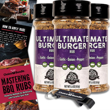 Pit Boss BBQ Seasoning Spice & Rub 3 Pack Bundle (16.5 oz) with Guide & Keychain Opener