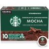 Starbucks K-Cup Coffee Pods, Mocha Flavored Coffee, Naturally Flavored, 100% Arabica, 1 Box (10 Pods)
