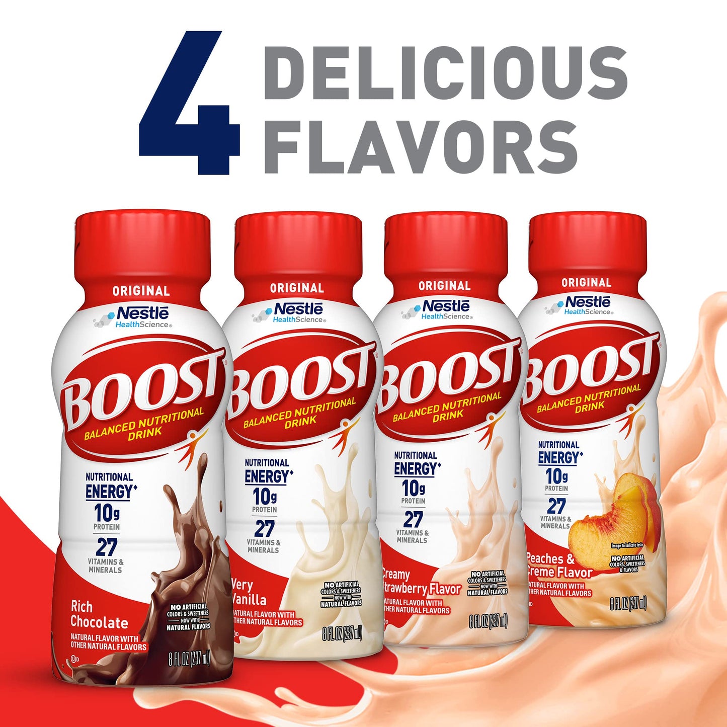 BOOST Original Nutritional Drink, Creamy Strawberry, 8 Fl Oz, Pack of 24