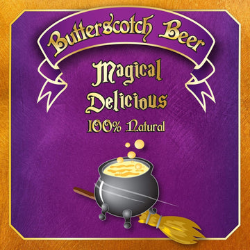 Flying Cauldron Butterscotch Soda - Handcrafted Bold Creamy Brew - 12Oz Glass Bottles, 12 Pack