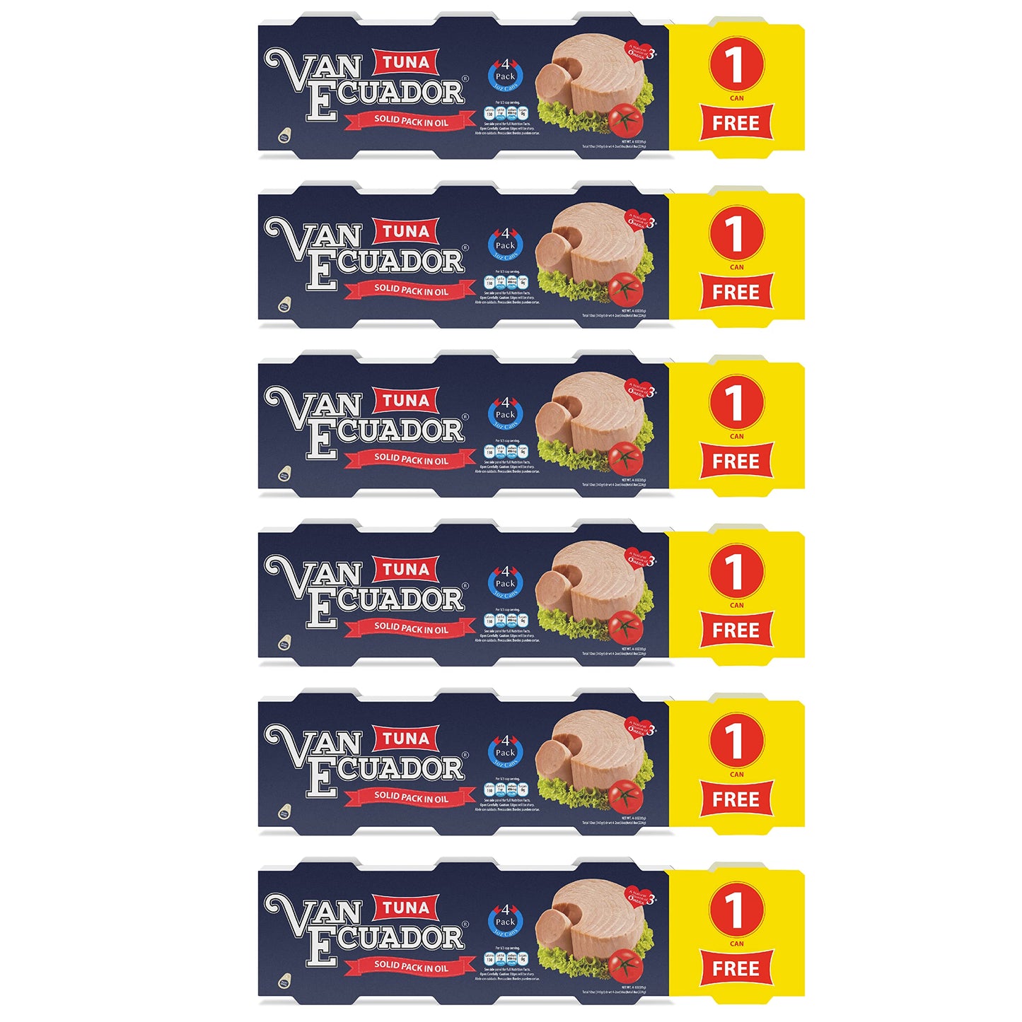 Van Ecuador Tuna in Oil 4 cans X 3oz (6 Packages)