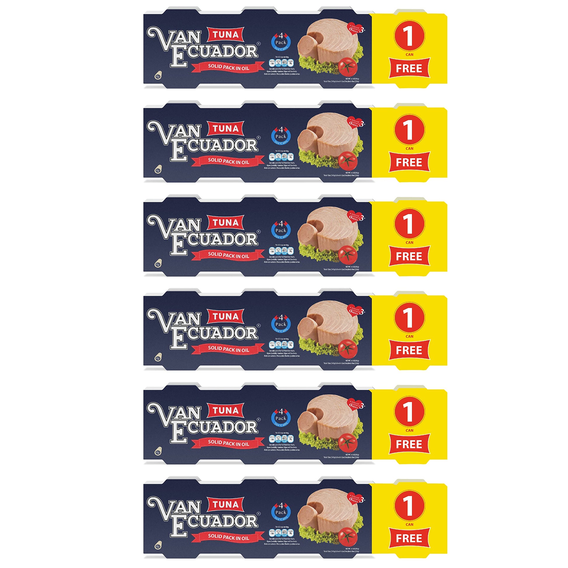 Van Ecuador Tuna in Oil 4 cans X 3oz (6 Packages)