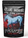 Blue Horse 100% Kona Coffee, Dark Roast, Arabica Whole Beans, 1 lb (16 oz) Bag, Farm Fresh, Authentic Hawaiian Coffee beans from