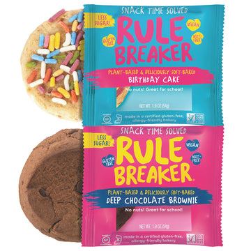 Rule Breaker Snacks Flavor Variety 8 Pack | Vegan, Gluten-Free, Allergen-Free | Great for School, Office, Pantry | 8 Individuall