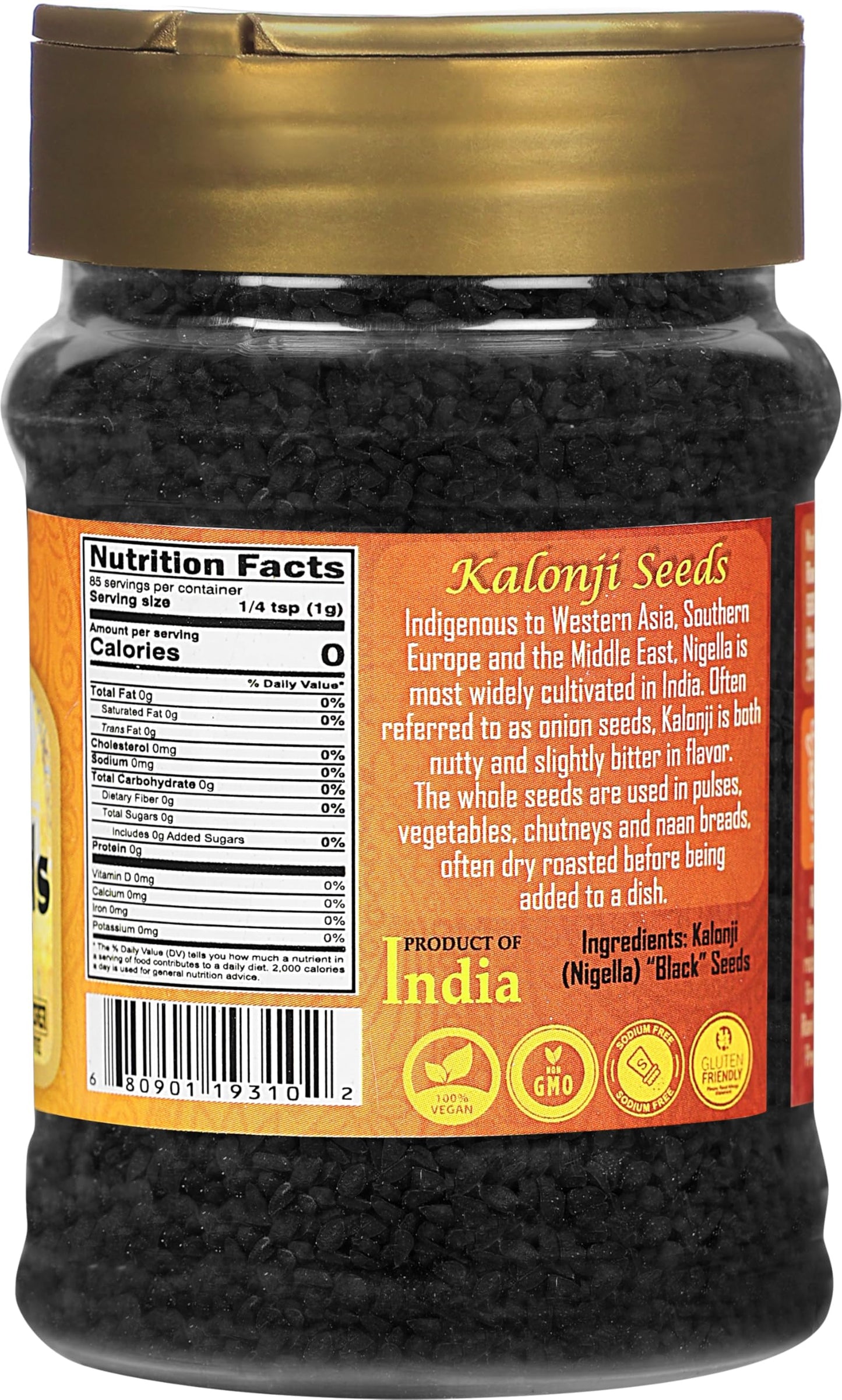 Rani Kalonji (Black Seed, Nigella Sativa, Black Cumin) Seeds 3Oz (85G) Pet Jar ~ All Natural | Gluten Friendly | Non-Gmo | Kosher | Vegan | Indian Origin
