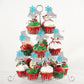 24 Pcs Ice Skating Cupcake Toppers Glitter Ice Sports Snowflake Cupcake Picks For Skating Theme Baby Shower Kids Birthday Party