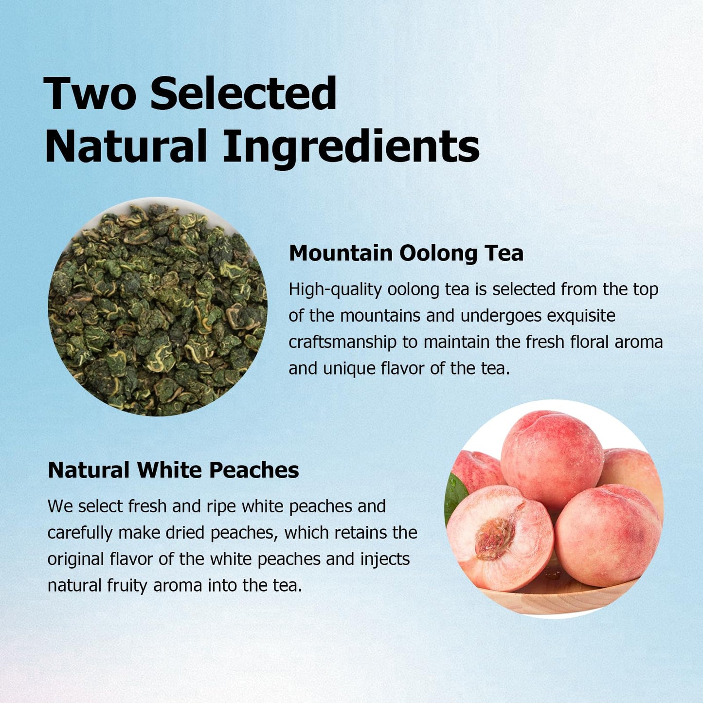 HANFANGLING White Peach Oolong Tea, Loose Leaf, Refreshing Caffeine Alternative, Sweet Peach Flavor