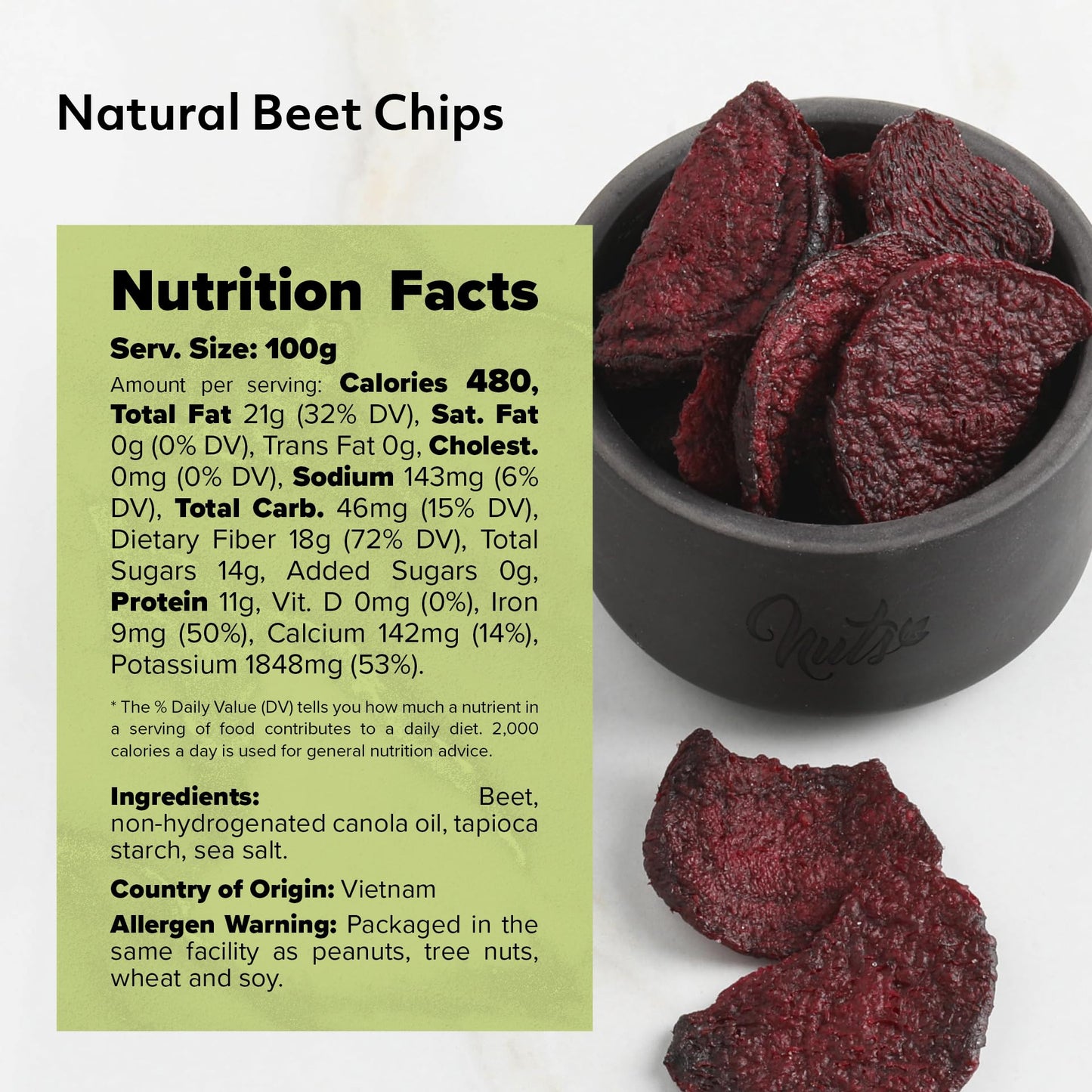 Nuts U.S. - Beet Chips | Sea-Salted | No Color Added And No Sugar Added | All Natural | Delicious And Healthy | Bulk Chips (Beet