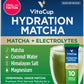 Vitacup Hydration Matcha Instant Packets, For Natural Energy And Detox, W/Electrolytes, Ceremonial Grade Organic Matcha, Coconut