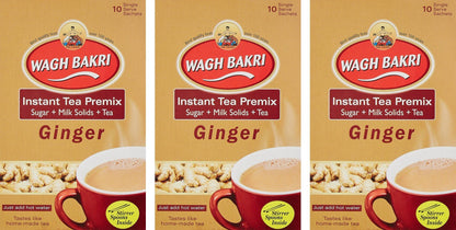 Wagh Bakri Ginger Instant Tea Premix, 140G (Pack Of 3), 600 Grams, Powder