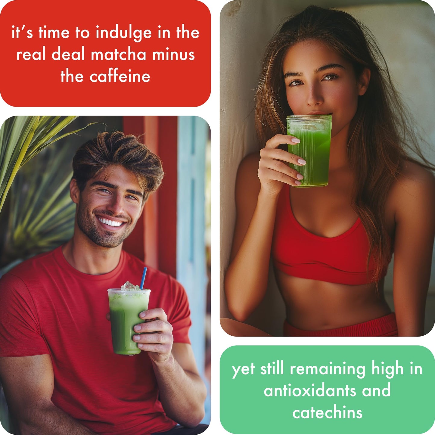 Caff Off Decaf Apple Matcha Green Tea Powder – Ceremonial Grade, Sugar-Free, Naturally Decaffeinated – 3.52 oz / 100 g