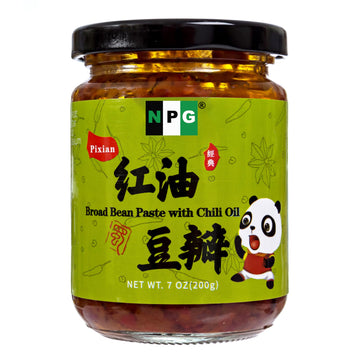 Npg Premium Sichuan Pixian Broad Bean Chili Paste With Red Chili Oil 7 Oz, Salty Fermented Hongyou Doubanjiang, Authentic Ingred