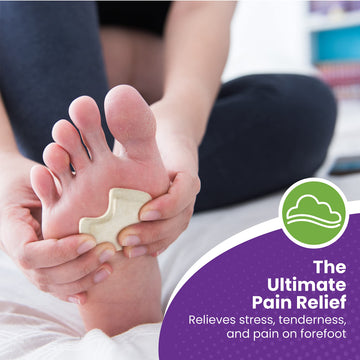 Premium Dancers Pads For Ball Of Feet Pain - Sesamoiditis Pads - 1/4'' Thick Adhesive Skived Felt - 12 Pieces - Right Foot
