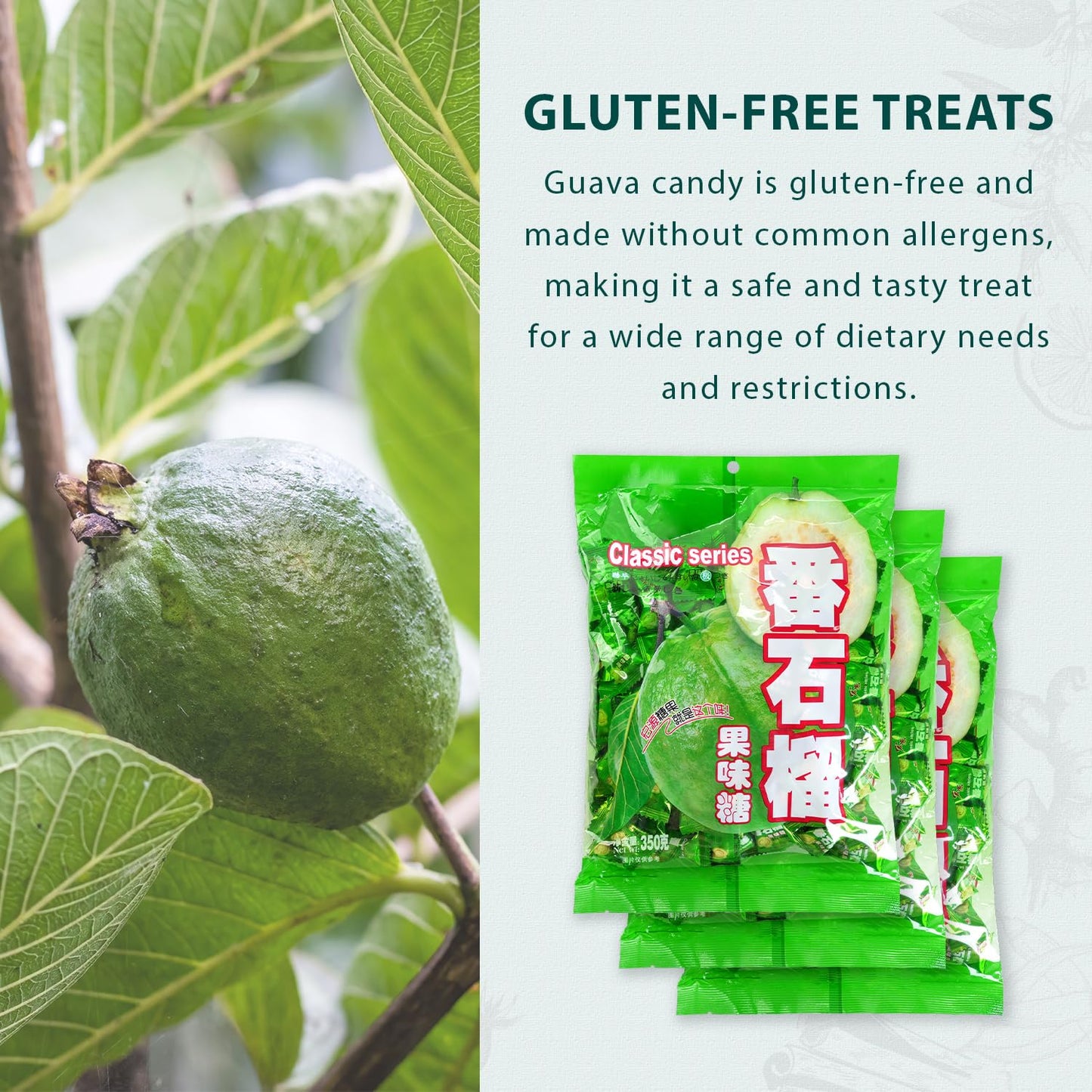 Hongyuan Guava Candy, Chinese Classic Series Guava Hard Candy, Holiday Candy 12.3 Ounce (Pack Of 3)