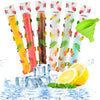Yiyiring 300 Pcs Summer Ice Lolly Bags Disposable Ice Pop Bags Summer Fruit Freezer Tubes with Zip Freeze Pop Bag with Funnels f