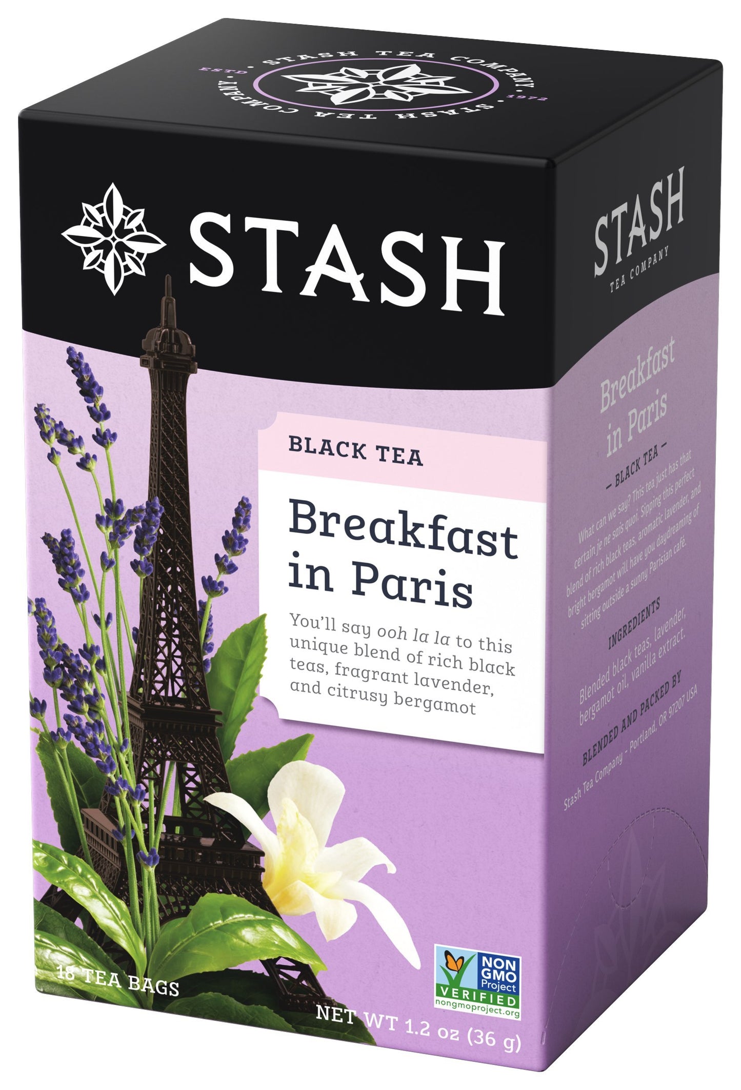 Stash Tea Breakfast In Paris Black Tea - Caffeinated, Non-GMO, 18 Count (Pack of 6), Model 8313 - 108 Bags Total