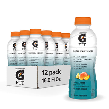 Gatorade Fit Electrolyte Beverage, Tropical Mango, 16.9 oz Bottles, 12 Pack