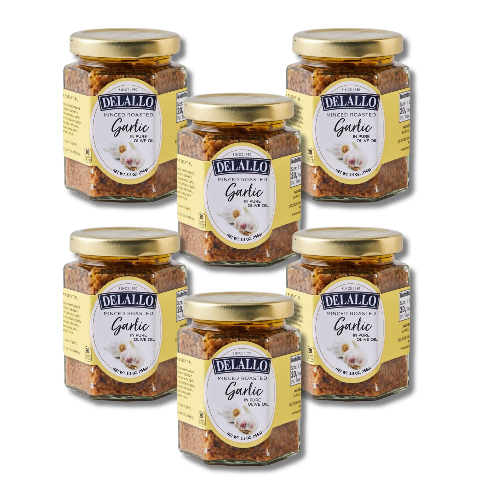 DeLallo Minced Roasted Garlic, Packed in Olive Oil to Preserve Smoky Flavor, Recipe Ready for Pasta Sauces, Meats and Marinades,