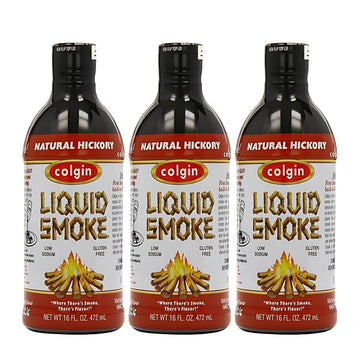 Colgin Authentic Hickory Liquid Smoke (16 Oz) For Home Cooks & Bbq Enthusiasts | Liquid Smoke For Cooking | Rich, Sweet Smoky Flavor For Meats, Sauces, & Marinades | Perfect For Bbq & Cooking (3 Pack)
