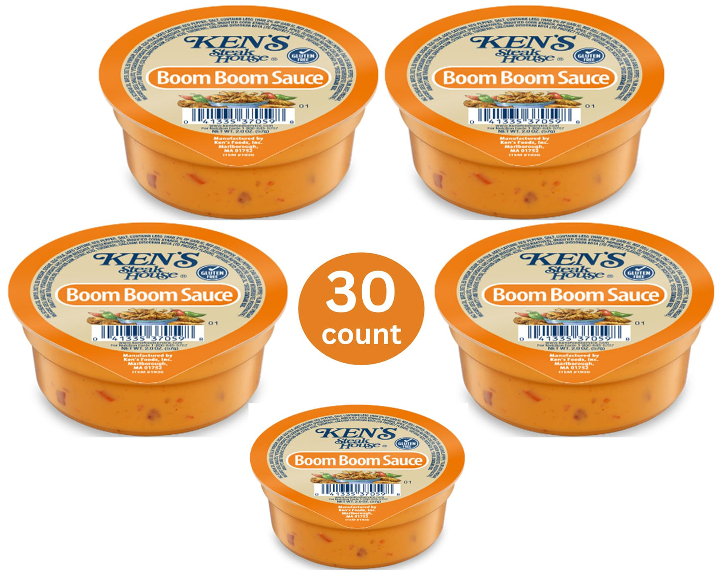 30 Count | Salad Dressing Dipping Sauce Portion Cups | Single Serve Packets (Boom Boom Sauce)