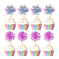 Takemay 30PCS Cupcake Toppers - Sparkle Blue & Purple Foil Firework - 6 Inches for Christmas, Birthday, Wedding Party