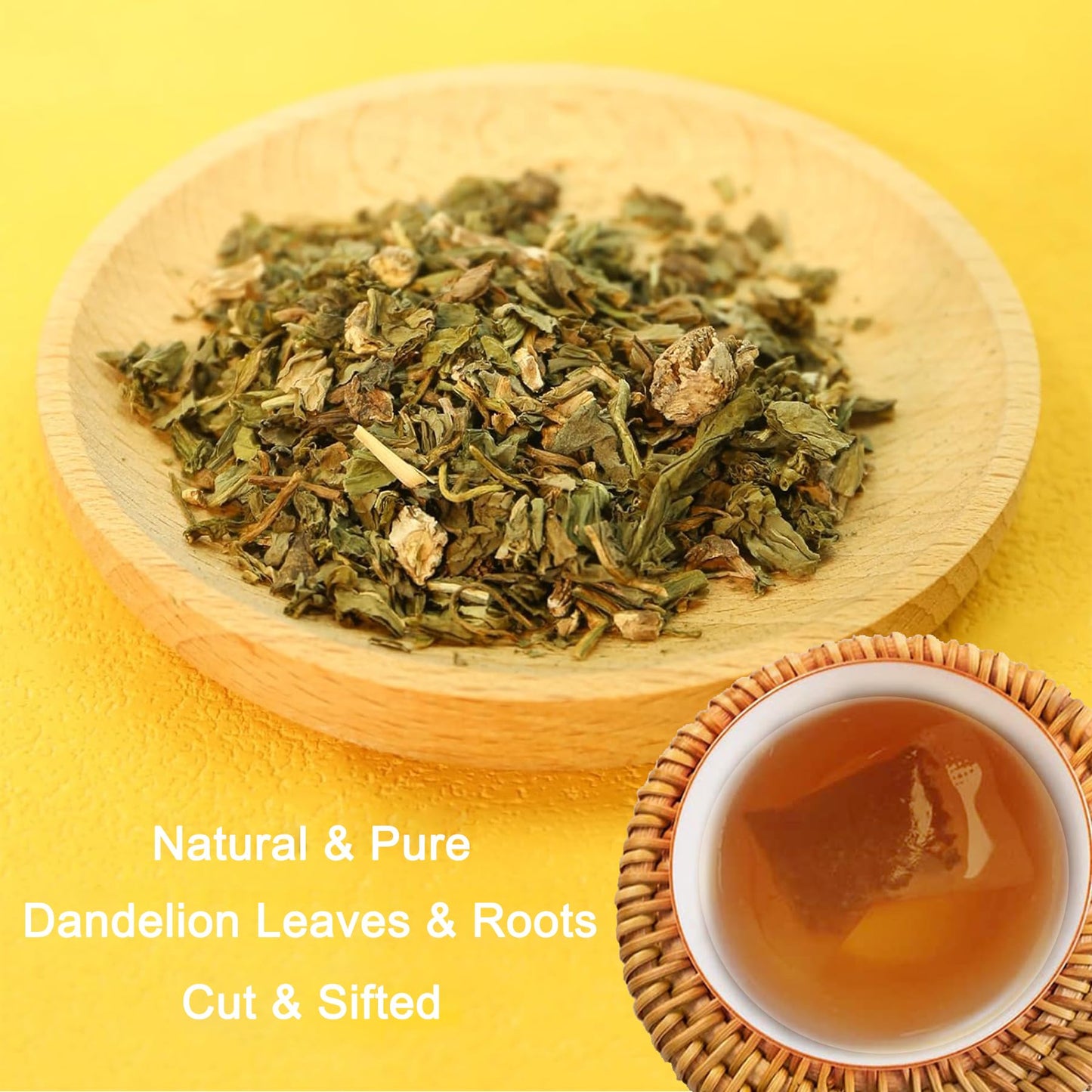 TZTZBOM Dandelion Leaf & Root Tea Bags, Non-GMO, Caffeine-Free, 20 Count