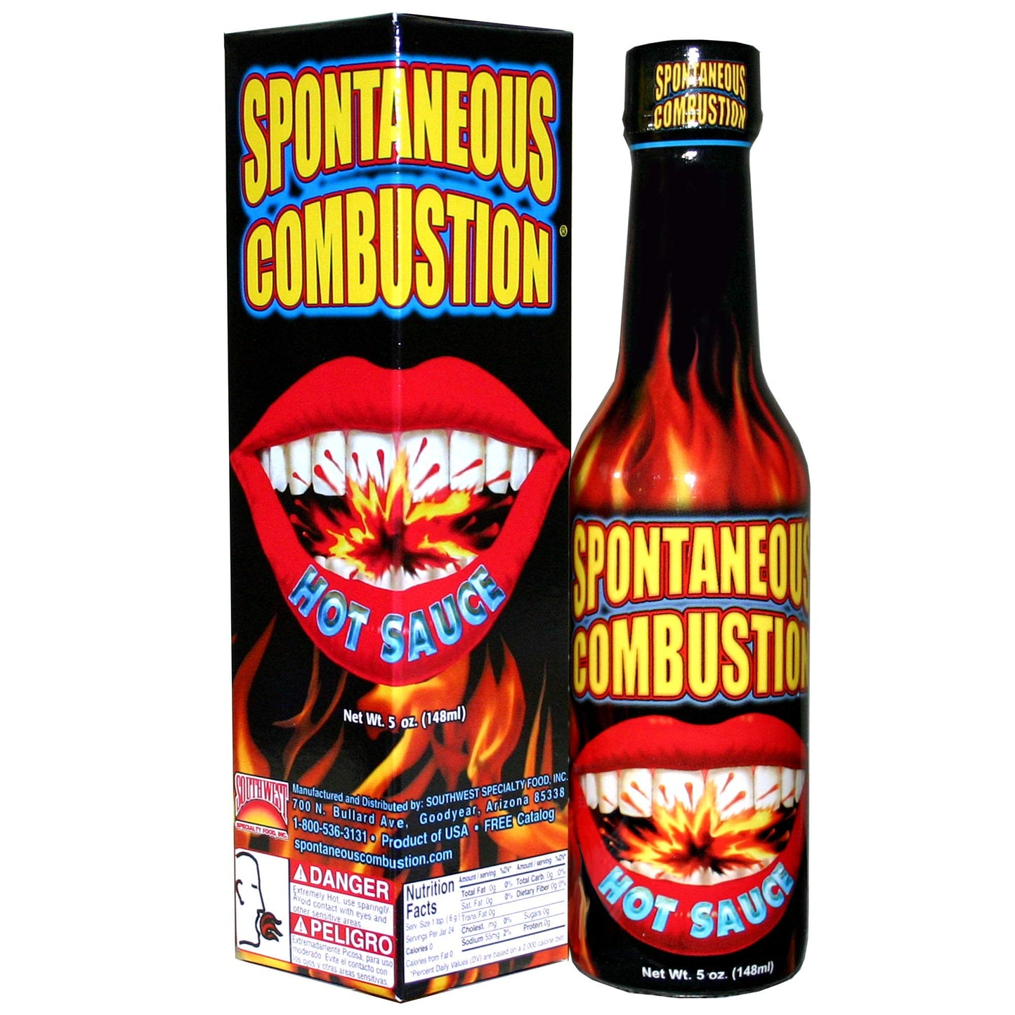 SPONTANEOUS COMBUSTION Hot Sauce - Habanero, 5 oz, Model SC201, Gourmet Gift