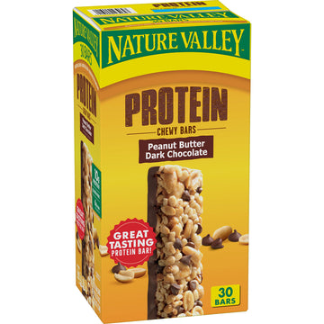 Nature Valley Chewy Protein Granola Bars, Peanut Butter Dark Chocolate, 30 Bars, 42.6 Oz