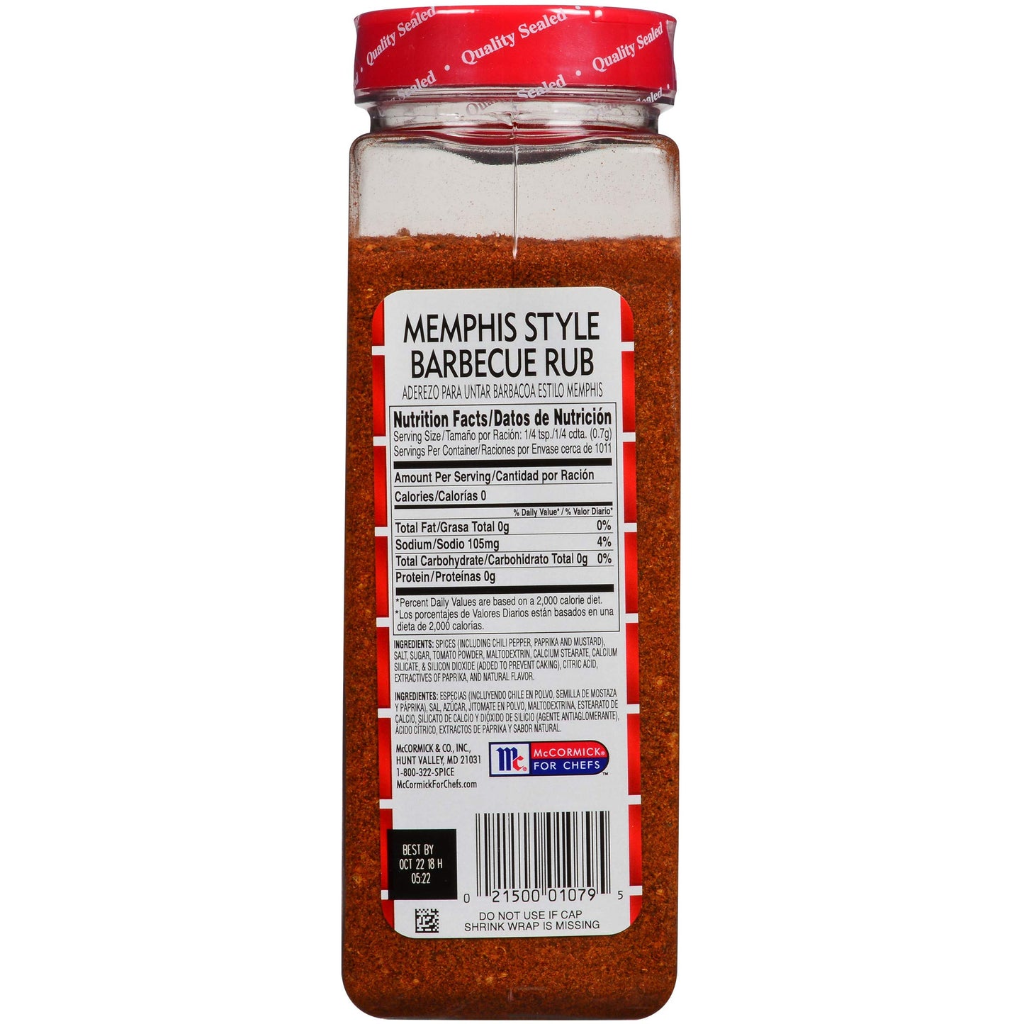 Lawrys Memphis Style Barbecue Rub - 25 oz Container, Perfect for BBQ Wings, Ribs, Brisket and More