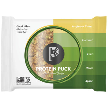 Protein Puck Plant Based Bars | Snacks With 13 Grams Of Vegan Protein | Gluten Free, Non Dairy, Kosher Certified Non Gmo Premium